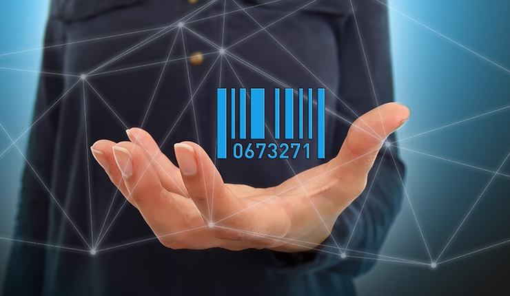 bar code floating above a hand